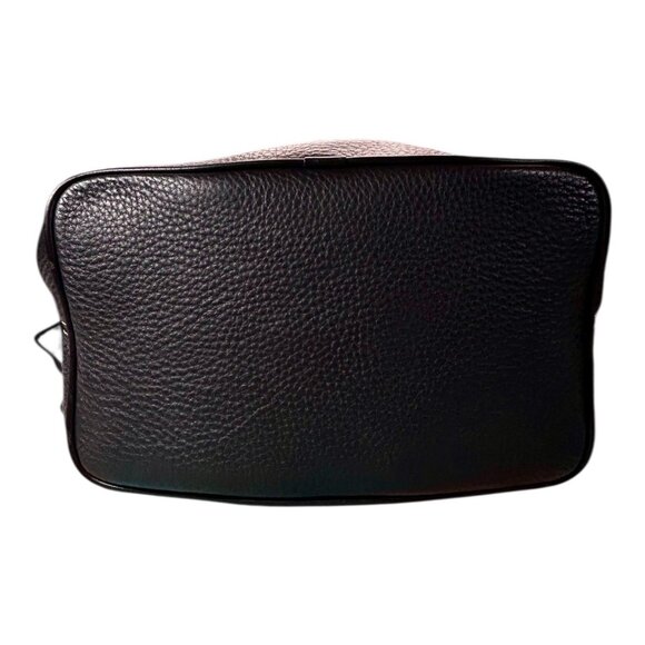 Vintage Dooney & Bourke Black Pebbled Leather Drawstring Bucket Bag 1990s - Picture 6 of 13